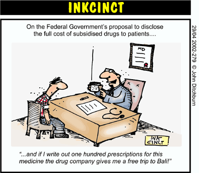 Cartoon: the real reason for the cost of prescription drugs.